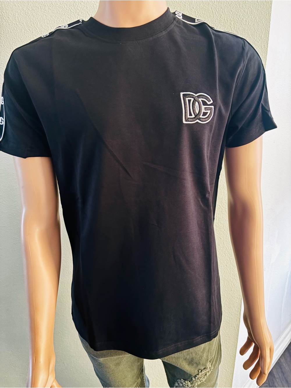 Dolce & Gabbana Black Tee with White DG Emblem